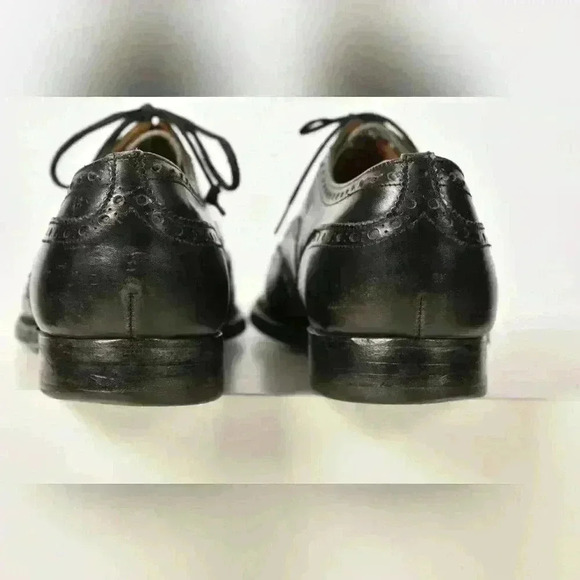 Vintage 90s  CHURCH'S Chetwynd Black Leather Brogue Dress Shoes 9.5US England - Picture 5 of 10